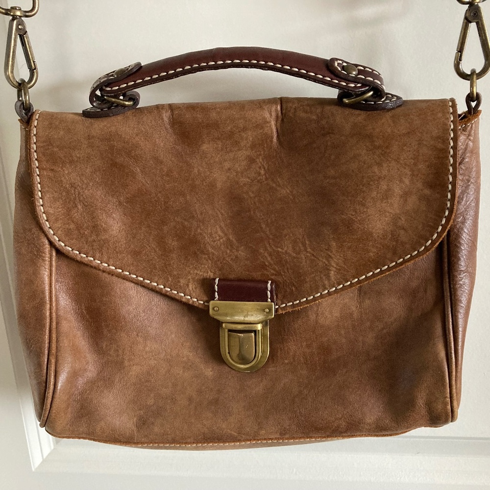 Roots Made in Canada Genuine Leather Crossbody Bag Satchel Purse Beautiful!